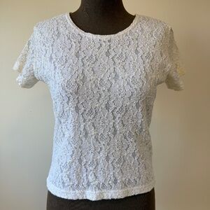 Sweet Vintage Y2K white lace tee🤍
